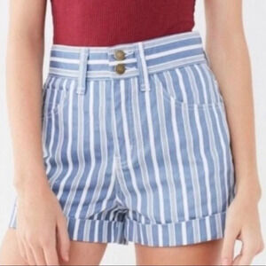 BDG Urban Outfitters Stripe Blue Denim Shorts